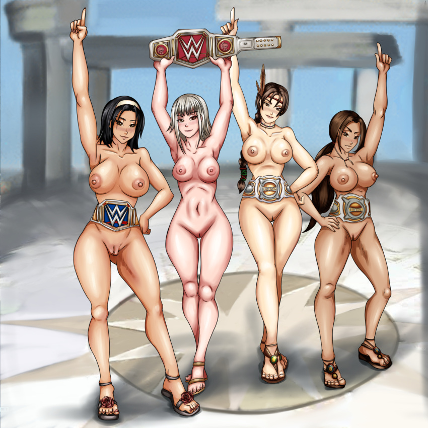 4girls abs alternate_version_available bandai_namco black_hair breasts brown_eyes brown_hair champion championship_belt commission commission_art commissioner_upload daughter death_by_degrees female female_only hazel_eyes heterochromia index_finger index_finger_raised julia_chang kazama_jun kyunamaori lana_lei legs long_hair mature mature_female medium_hair michelle_chang milf mother_and_daughter multiple_girls namco nude red_eye red_eyes short_hair silver_hair standing_in_line take_your_pick tekken tekken_1 tekken_2 tekken_3 tekken_4 tekken_5 tekken_5_dark_resurrection tekken_6 tekken_7 tekken_bloodline tekken_revolution tekken_tag_tournament tekken_tag_tournament_2 thighs toes women's_world_championship_belt wrestling wrestling_belt wwe wwe_raw_women's_championship_belt wwe_smackdown_women's_championship_belt wwe_womens_championship_belt