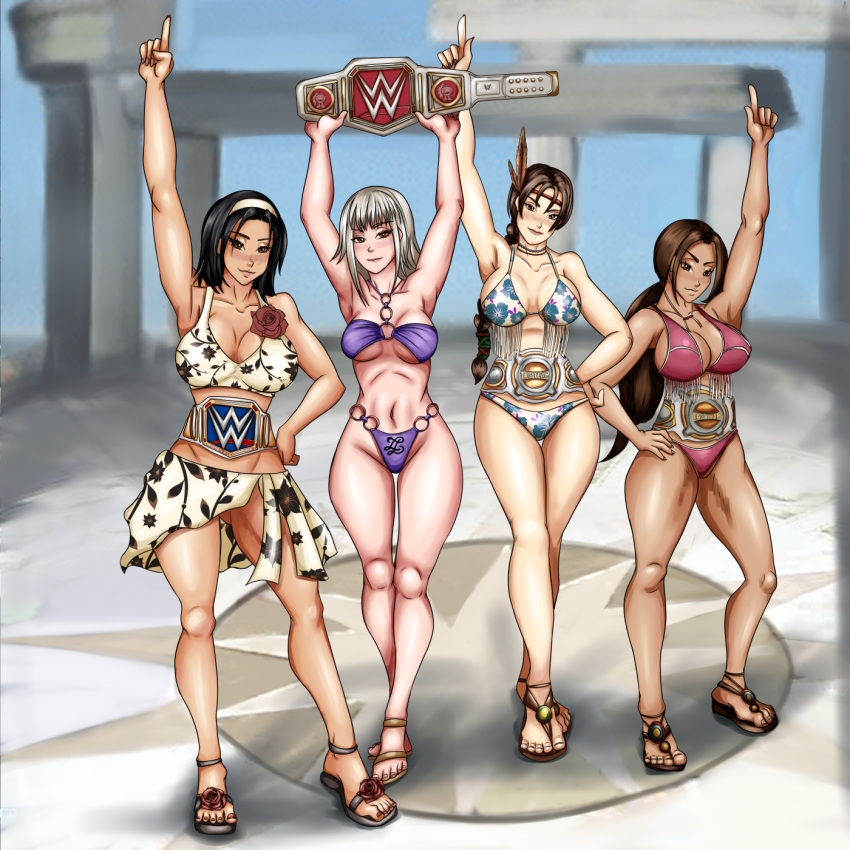 4girls abs alternate_version_available bandai_namco bikini bikini_bottom bikini_top black_hair breasts brown_eyes brown_hair champion championship_belt commission commission_art commissioner_upload daughter death_by_degrees hazel_eyes heterochromia index_finger index_finger_raised julia_chang kazama_jun kyunamaori lana_lei legs long_hair mature mature_female medium_hair michelle_chang milf mother_and_daughter namco red_eye red_eyes short_hair silver_hair swimsuit swimwear take_your_pick tekken tekken_1 tekken_2 tekken_3 tekken_4 tekken_5 tekken_5_dark_resurrection tekken_6 tekken_7 tekken_bloodline tekken_revolution tekken_tag_tournament tekken_tag_tournament_2 thighs toes women's_world_championship_belt wrestling wrestling_belt wwe wwe_raw_women's_championship_belt wwe_smackdown_women's_championship_belt wwe_womens_championship_belt