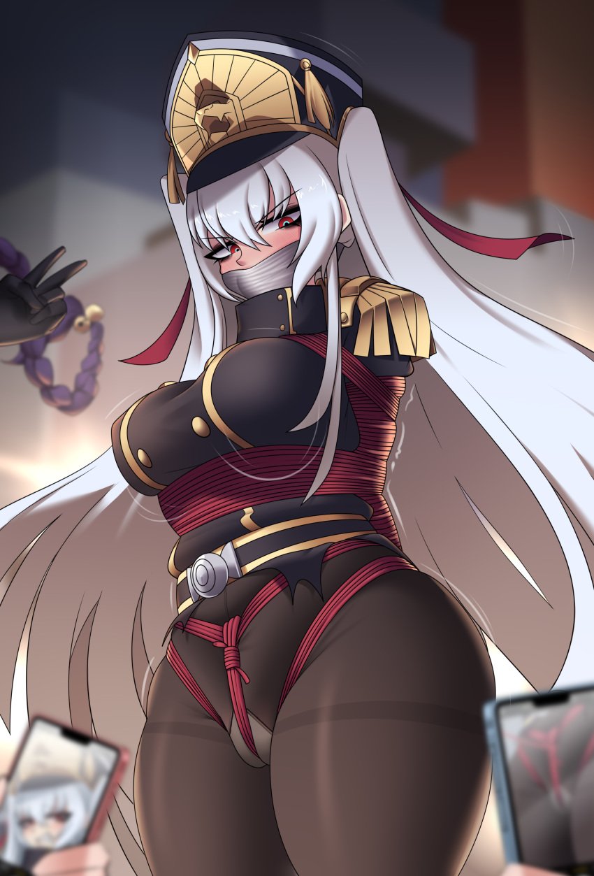 1girls altair_(re:creators) big_breasts bondage breasts re:creators solo