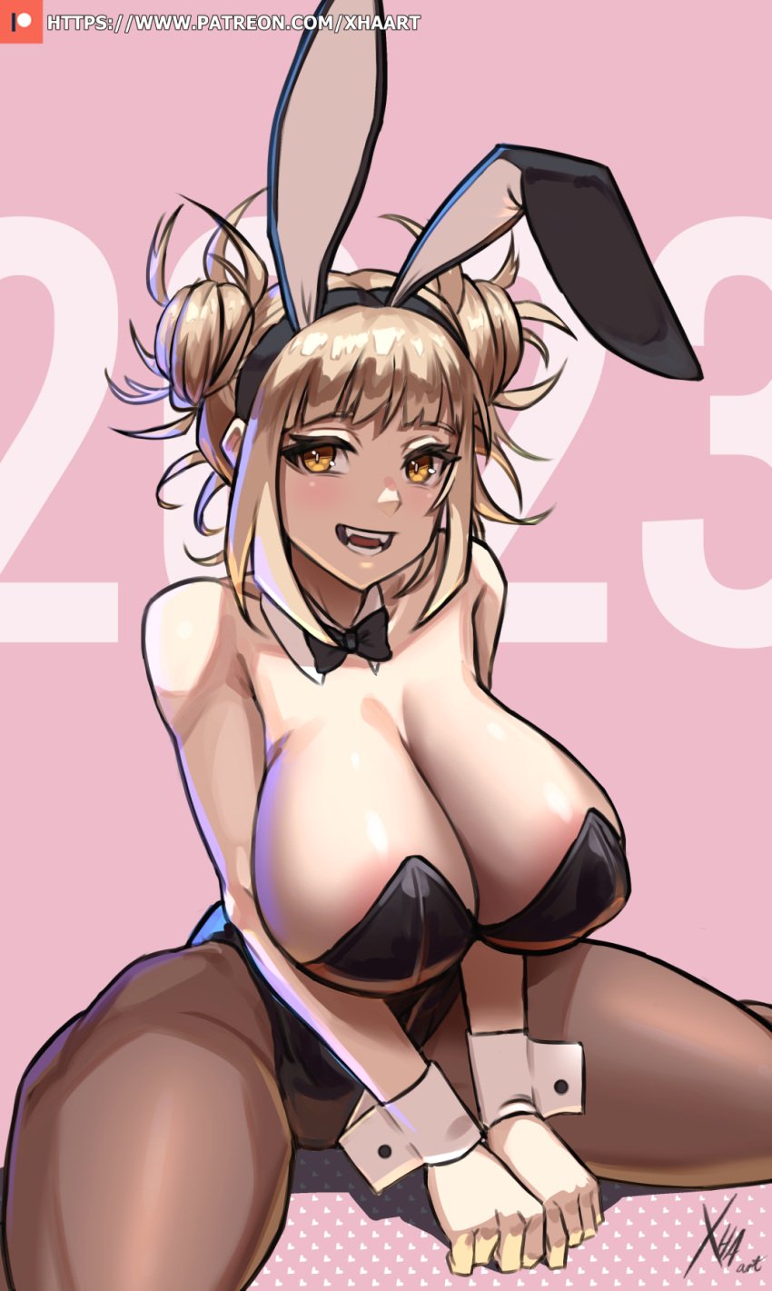 areola_slip big_areola big_cleavage big_nipples bunnysuit cleavage erect_nipples erect_nipples_under_clothes himiko_toga huge_breasts my_hero_academia new_year new_year_2023 nipple_bulge nipple_slip tagme xhaart