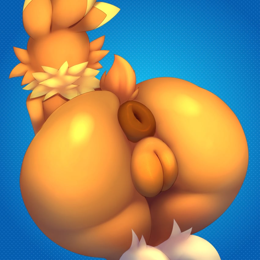 1girls absurd_res anthro anus ass bent_over big_butt female fur furry furry_only generation_3_pokemon genitals hi_res huge_butt nintendo plump_labia pokémon_(species) pokemon pokemon_(species) pussy rear_view sadflowerhappy solo tail thick_thighs torchic torchy