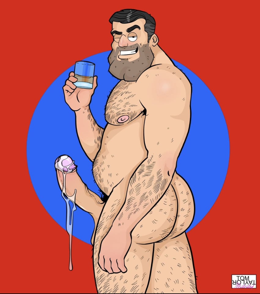 american_dad ass ass boner cum cum_on_penis daddy dilf erect_penis erection hairy hard_on male male_only muscles muscular muscular_male stan_smith tom_taylor_illustrated veiny_penis wink winking_at_viewer