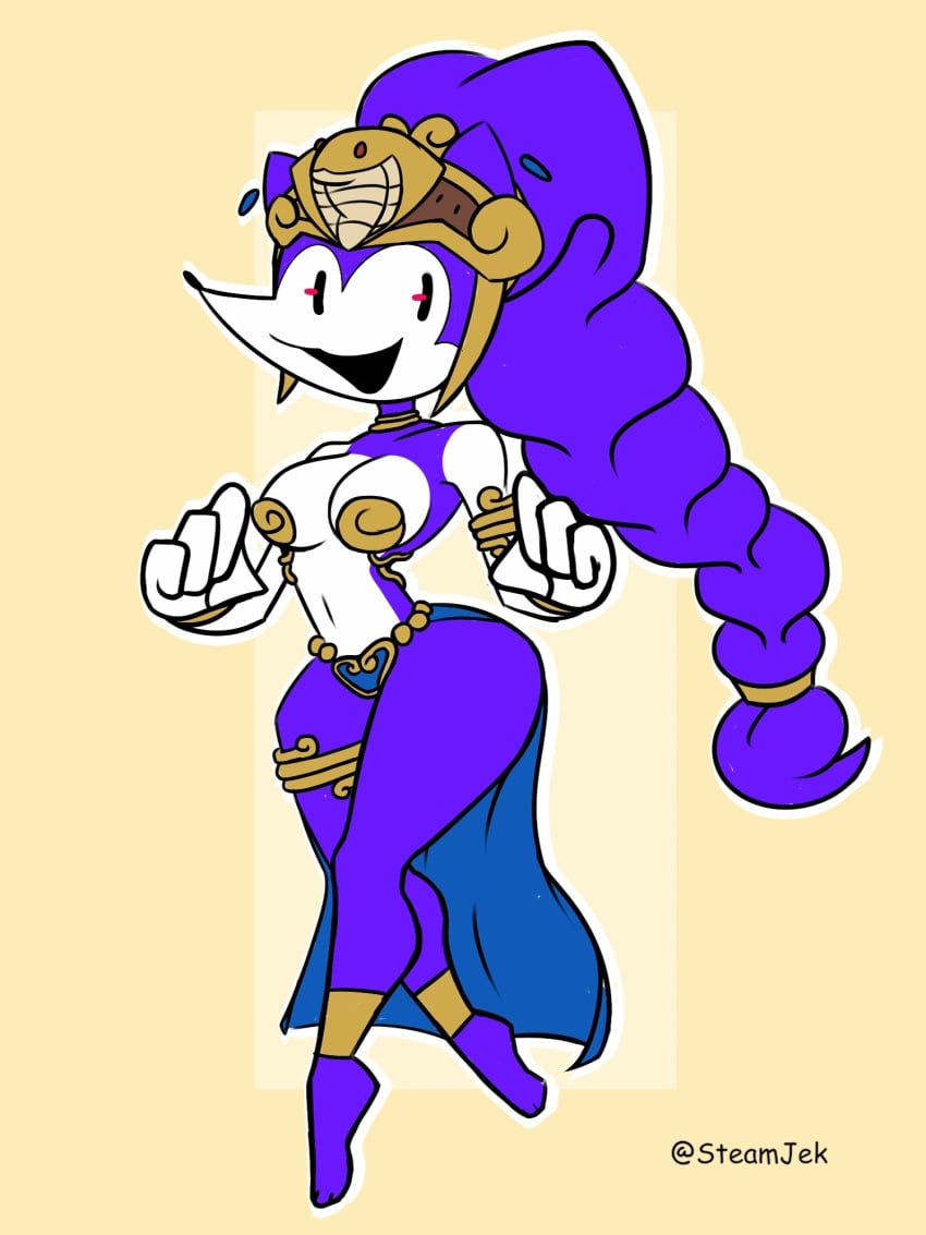 1girls boobs female_focus female_only gold_jewelry needlemouse_(character) needlemouse_(series) purple_body sarah_henderson_(needlemouse) shantae_(cosplay) shantae_needlemouse solo_focus sonic.exe sonic_(series) sonic_the_hedgehog_(series) steamjek_(artist) thick_ass tits