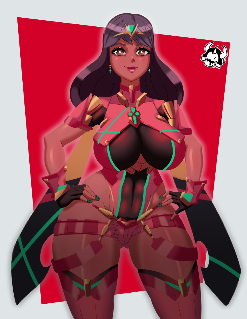 1girls alternate_costume alternate_version_available big_breasts black_hair bottomwear breasts brown_eyes clothing cosplay crossover dark-skinned_female dark_skin earrings female female_only green_nail_polish green_nails hair hands_on_hips huge_breasts indian indian_female legwear lips long_hair mature mature_female mature_woman milf mother nail_polish nails oblivionpunished priyanka_maheswaran pyra_(xenoblade) pyra_(xenoblade)_(cosplay) skimpy skimpy_clothes solo solo_female steven_universe thick_lips thick_thighs thighs topwear xenoblade_(series) xenoblade_chronicles_2