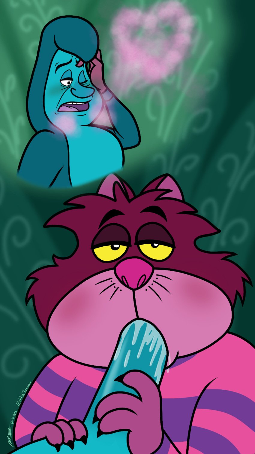 alice_in_wonderland alice_in_wonderland_(1951_film) blowjob blush cat caterpillar cheshire_cat_(disney) disney eatta_cheesepaw feline fellatio gay insect insects interspecies male/male male_only oral penis smoke smoking the_caterpillar_(disney) yaoi