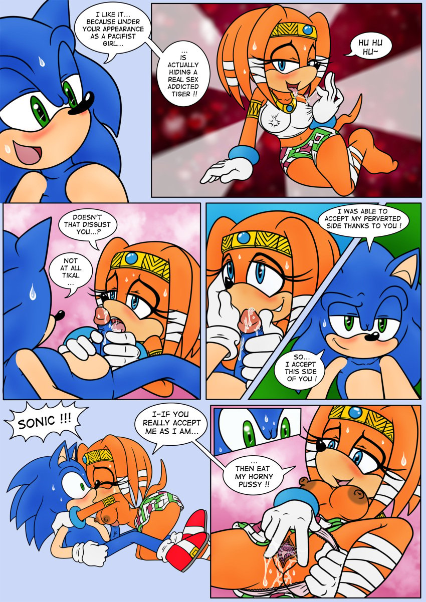 absurd_res dialogue female hi_res imminent_cunnilingus invalid_tag leaking_pussy male nipple_bulge panties_aside penilingus pussy_juice_on_fingers pussy_juice_string raianonzika sega sonic_(series) sonic_adventure sonic_the_hedgehog sonic_the_hedgehog_(series) speech_bubble spread_pussy text tikal_the_echidna