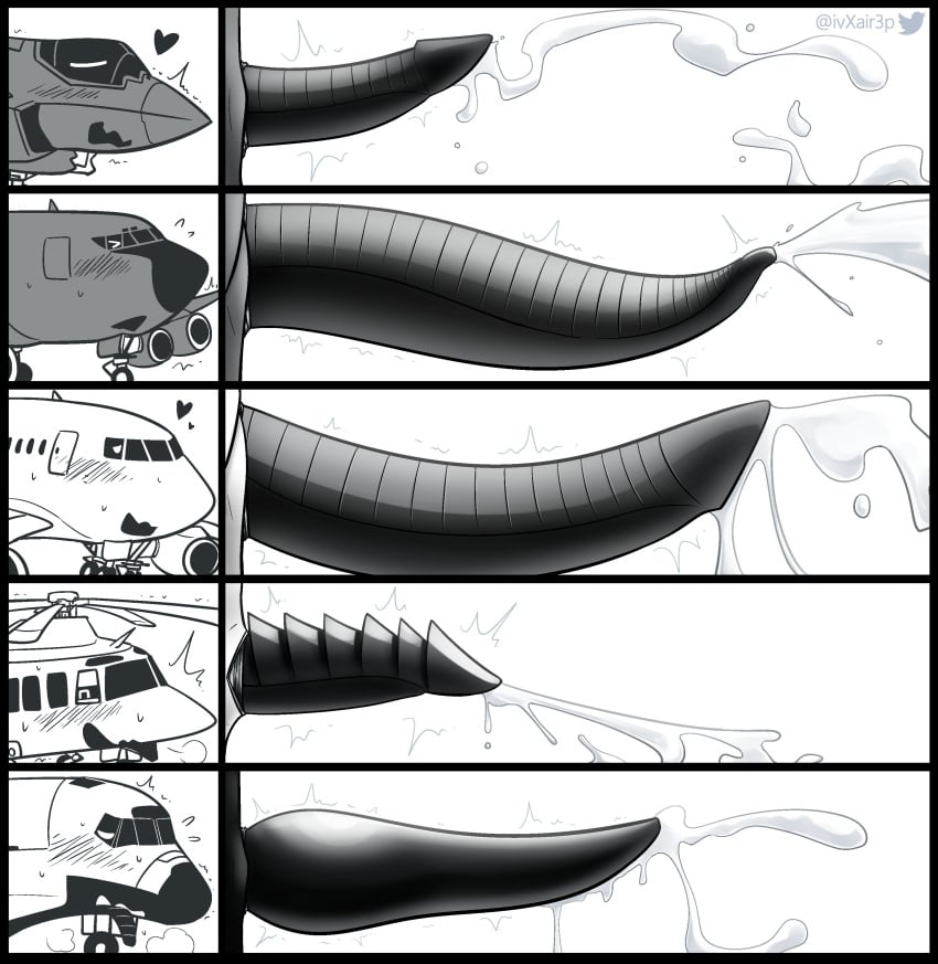 absurd_res aircraft airplane blush bodily_fluids cum dire_aircraft dire_machine dire_vehicle genital_fluids genitals group hi_res ivxair3p jet living_aircraft living_machine living_vehicle looking_pleasured machine male penetration penile penis penis_size_chart penis_size_difference vehicle