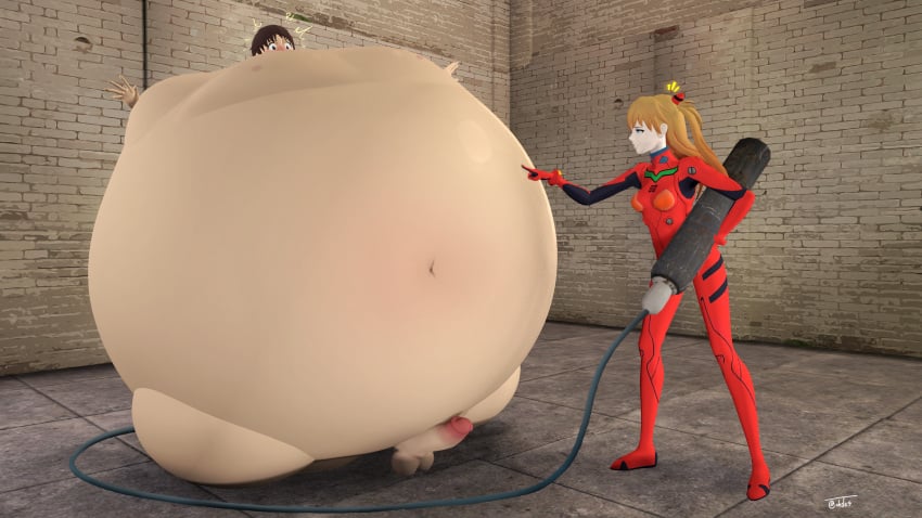 1boy 1boy1girl 1girls 3d asuka_langley_sohryu body_inflation bullying erection helium helium_tank humiliation hyper inflation male male_inflation neon_genesis_evangelion octoboy penis shinji_ikari source_filmmaker spherical_inflation sunken_head sunken_limbs testicles vhite9