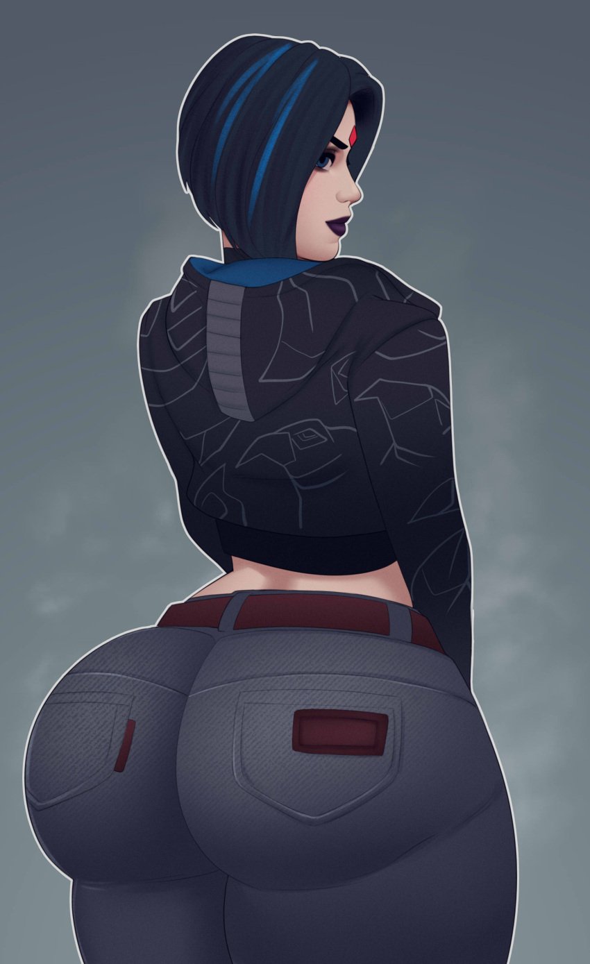 1girls big_ass blue_eyes clothed clothing crop_top crop_top_hoodie crop_top_overhang cropped_legs dat_ass dc dc_comics denim denim_clothing denim_jeans epic_games fortnite hoodie huge_ass jeans looking_back postblue98 rachel_roth raven_(dc) raven_(fortnite)_(dc) short_hair sweatshirt teen_titans thick_thighs tight_clothes tight_clothing tight_fit tight_jeans tight_pants titans