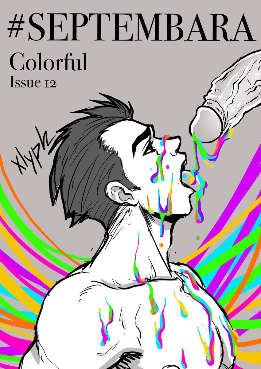 blowjob blowjob_face boner colorful cum cum_covered english_text erect_penis erection gay gay_sex hard_on male male_only oral oral_sex septembara sketch tongue_out xlyph