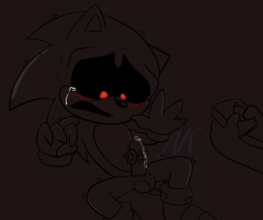 1boy ankifun balls black_sclera bleeding_eyes blood classic_sonic classic_sonic.exe crying cum cute cute_face ejaculation erection furry genital_fluids genitals gloves hedgehog legs_apart male penis questionable_consent red_eyes sonic.exe sonic.exe_(character) sonic.exe_(series) sonic_(series) sonic_the_hedgehog_(series) spread_legs sweat tears testicles vibrator vibrator_on_penis