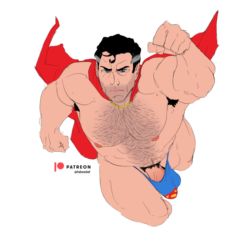 big_bulge bulge clark_kent dc dc_comics dilf fabssdaf flying grey_hair hairy huge_bulge kal-el male male_only muscles muscular muscular_male penis_peek superhero superman thong