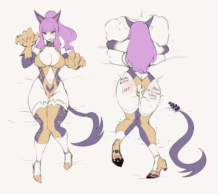 2020 after_sex anal_access anal_beads anal_only anal_tail animal_ears animal_hands ass ass_cleavage before_and_after body_writing breasts butt_crack buttslut claw_pose clothing_cutout cum cum_in_pussy dakimakura_(medium) elbow_gloves fake_tail female gloves high_heels highleg highleg_leotard highres knees_together_feet_apart large_breasts leotard looking_at_viewer navel navel_cutout object_hug original pami_namal paw_gloves pillow pillow_hug ponytail purple_hair red_eyes sanpaku sex_toy smile tail tally thiccwithaq thighhighs