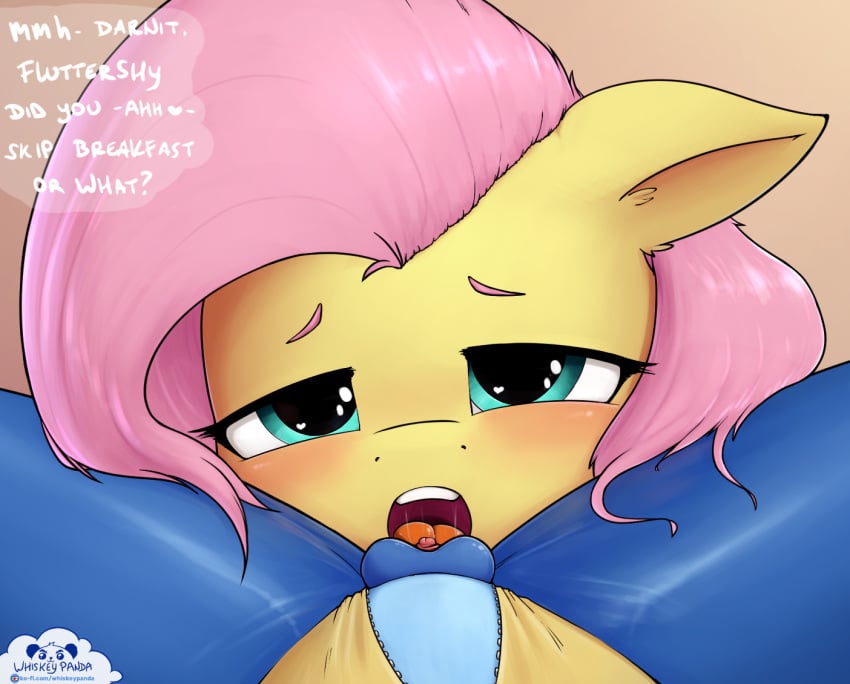 2022 blush dialogue digital_media_(artwork) duo english_text equid eyebrows female female_only fluttershy_(mlp) friendship_is_magic hasbro looking_at_viewer mammal my_little_pony open_mouth simple_background solo_focus straight_hair text url whiskeypanda yuri