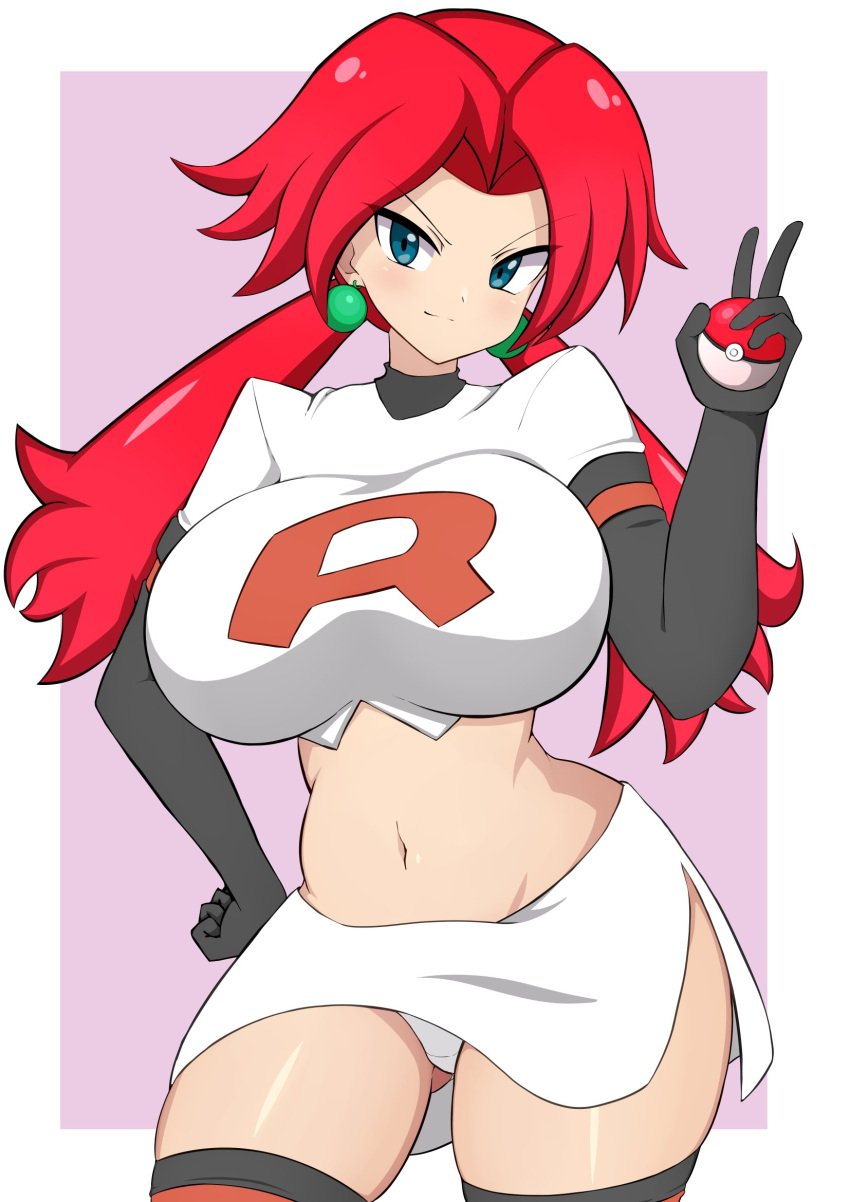 1girls big_breasts female female_team_rocket_grunt female_team_rocket_grunt_(pokemon_gsc) jaga334 nintendo pokemon pokemon_gsc red_hair team_rocket team_rocket_grunt team_rocket_grunt_(female)