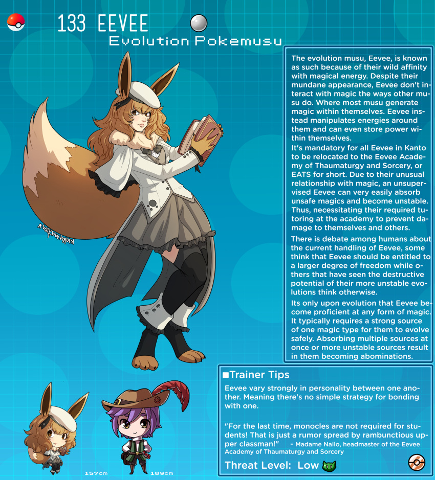 character_profile character_sheet creature_index eevee english_text female female_focus hi_res humanized_pokemon kinkymation nintendo page_133 page_number pokémon_(species) pokedex pokemon pokemon-girl_encyclopedia pokemorph pokemusu profile tagme text_box