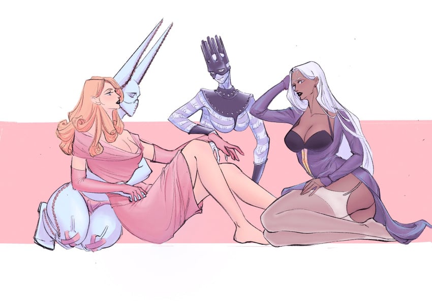 2girls 4girls blonde blonde_female blonde_hair blonde_hair_female breasts clothed clothed_female dark-skinned_female dark_skin dirty_deeds_done_dirt_cheap enrico_pucci executioner_outfit female female_focus female_only funny_valentine human humanoid jojo's_bizarre_adventure multiple_girls nun rule_63 shounen_jump sssssss20350078 stand_(jjba) steel_ball_run stone_ocean white_hair whitesnake