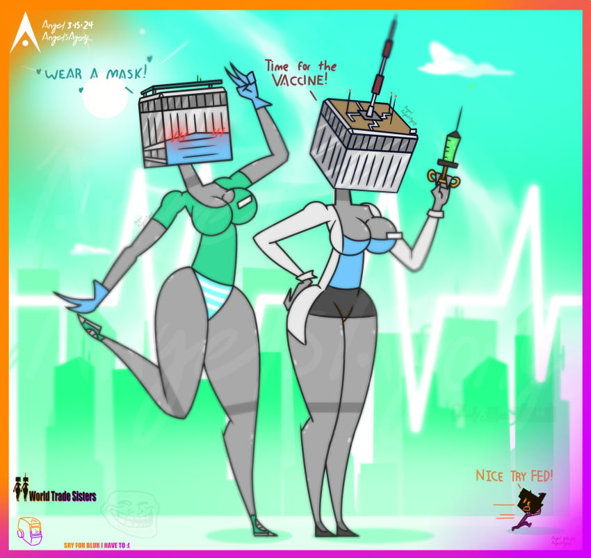 agonywelds anthro ass breasts breasts building buildings controversial controversy deki doctor female needle never_forget offensive panties smaller_male striped_panties taller_girl tenna thick_ass thick_thighs thighs twin_towers worldtradesisters