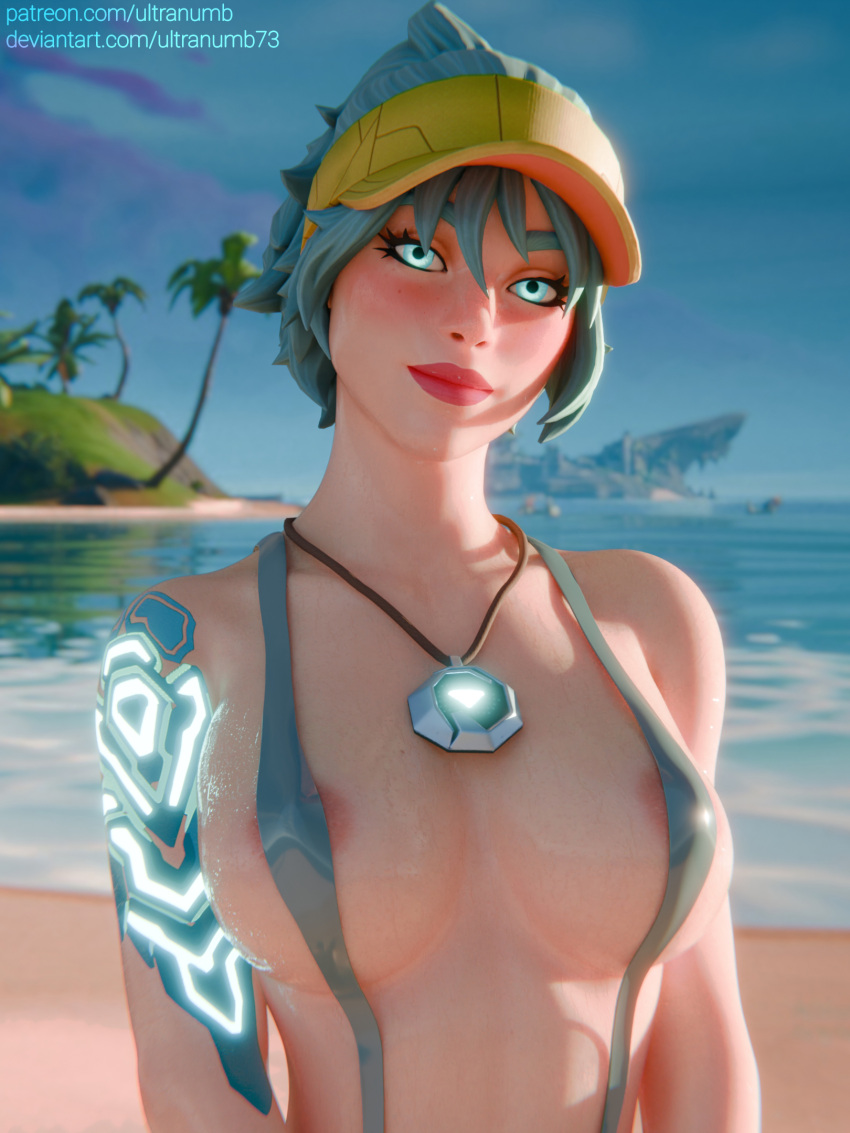 1girls blue_eyes blush breasts comet_(fortnite) curvy female fortnite glowing_eyes naked string_bra tagme ultranumb73