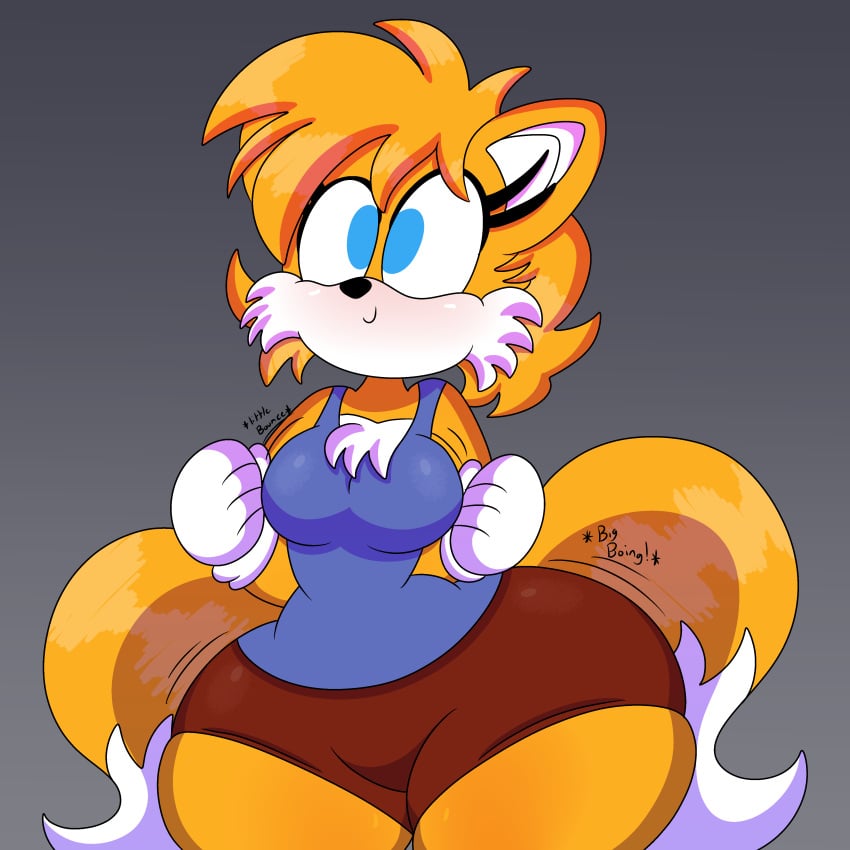 1:1 1girls 2020 2_tails 3barts 4k abstract_background absurd_res anthro big_breasts blonde_hair blue_eyes bottom_heavy bottomwear bouncing_breasts breast_jiggle breasts canid canine chest_tuft child_bearing_hips clothing dialogue digital_drawing_(artwork) digital_media_(artwork) english_text eyelashes fat female female_focus female_only fingers fox fur furry gloves grey_background hair handwear hi_res hotpants huge_hips jiggling mammal minishorts mtf_crossgender multi_tail multicolored_body multicolored_fur rule_63 sega shirt short_hair shorts simple_background smile solo sonic_(series) sonic_the_hedgehog_(series) standing tails tailsko tank_top text thick_thighs thigh_jiggle thunder_thighs topwear tuft two_tone_body two_tone_fur video_games white_body white_fur wide_hips yellow_body yellow_fur