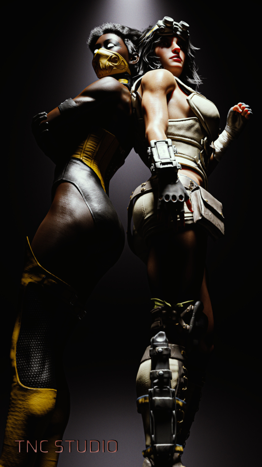 3d black_orchid dark-skinned_female killer_instinct mortal_kombat orchid_(killer_instinct) tanya_(mortal_kombat) tncstudio