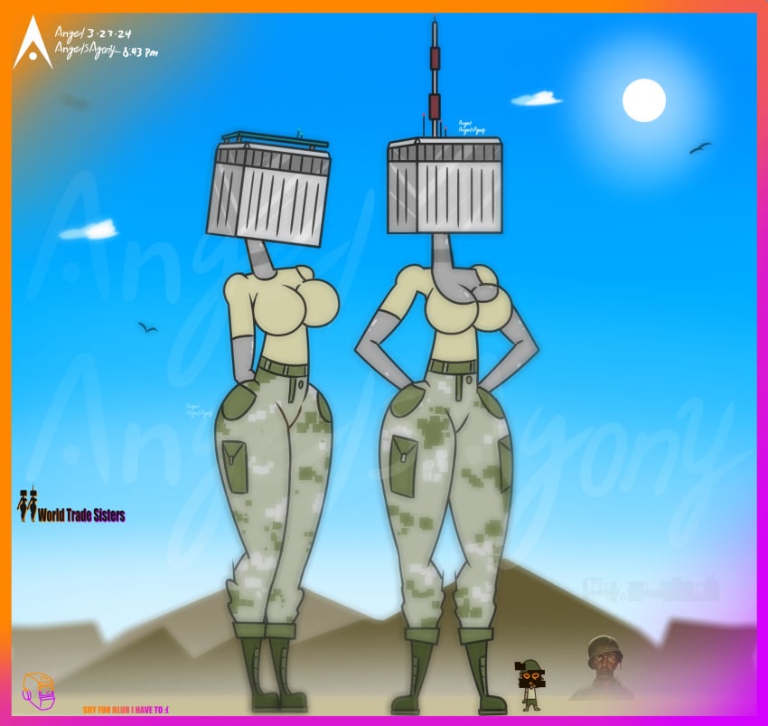 9/11 agonywelds anthro ass breasts building buildings controversial controversy deki female military military_uniform never_forget offensive smaller_male taller_girl tenna thick_ass thick_thighs thighs twin_towers worldtradesisters