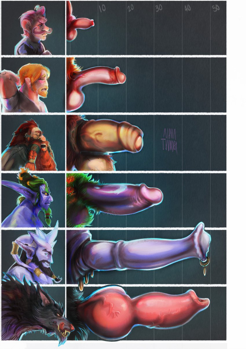 absurd_res accessory alpha-thunder animal_genitalia animal_penis anthro beard big_penis blizzard_entertainment blue_body blush braided_hair canid canine canine_genitalia canine_penis canis chart circumcised cock_ring draenei dwarf elf equine_genitalia equine_penis facial_hair flared_penis foreskin fur genital_piercing genitals gnome_(warcraft) goatee green_body green_fur group hair hi_res huge_cock human humanoid jewelry licking licking_lips licking_own_lips male mammal measuring measuring_penis medial_ring night_elf partially_retracted_foreskin penis penis_accessory penis_chart penis_jewelry penis_lineup penis_piercing penis_size_comparison penis_size_difference piercing smile taur tongue vein veiny_penis warcraft were werecanid wolf worgen