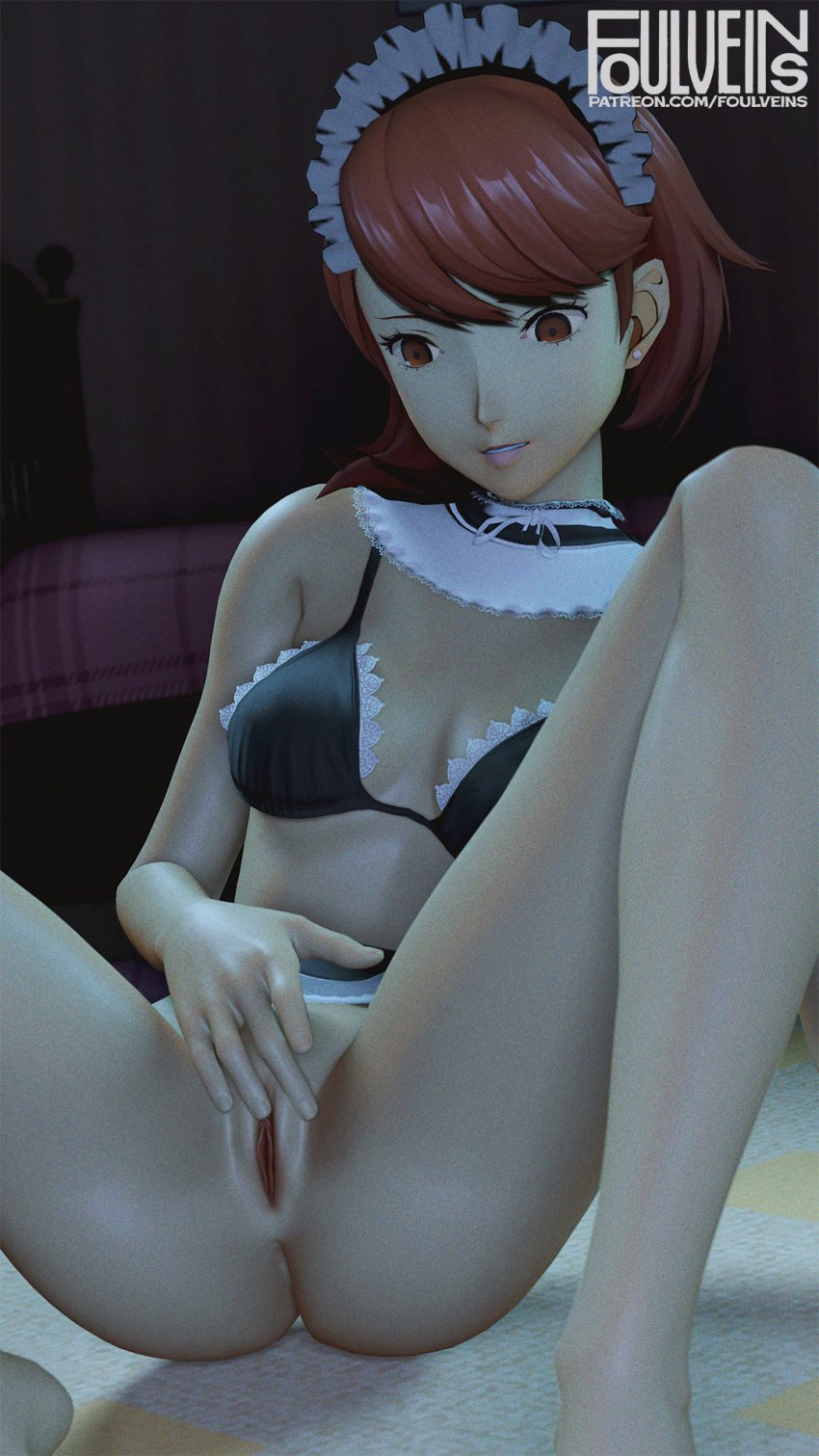 atlus breasts clitoral_stimulation female female_only foulveins masturbation persona persona_3 pussy solo tagme vagina yukari_takeba