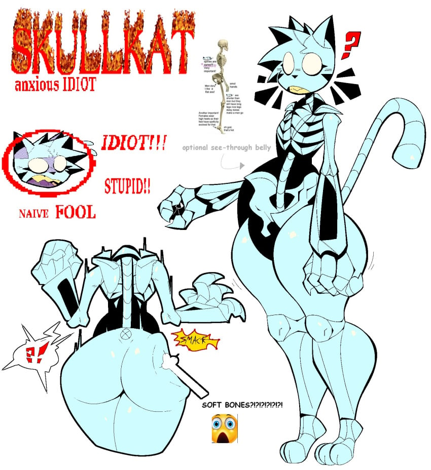 big_ass big_butt cat_ears cat_tail catgirl furry furry_ass furry_female furry_only meme oc original skeleton skull_cat_(xexeezy) spanking_ass xexeezy