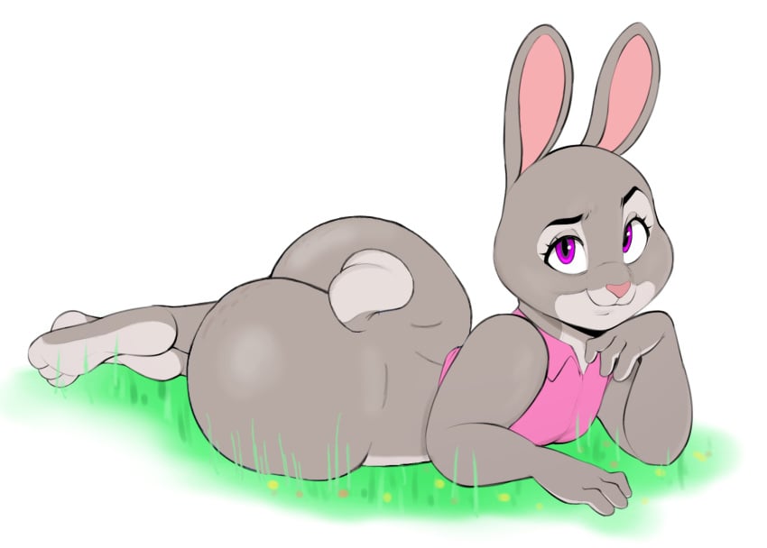 2023 anthro ass bedroom_eyes big_ass bonnie_hopps bottom_heavy bottomless bottomless_female clothing disney edit edited female female_only fuck_me_eyes fur furry furry_only grass huge_ass lagomorph lagomorph_humanoid looking_at_viewer lying mature_female milf mostly_nude nude presenting presenting_hindquarters purple_eyes rabbit seductive seductive_smile solo tail topwear touching_grass usnarbit zootopia