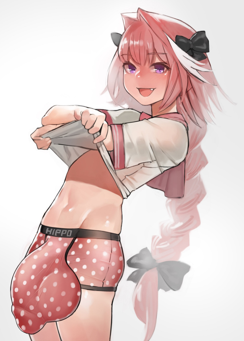 1boy astolfo_(fate) balls balls_under_clothes big_balls big_penis boxer_briefs boxers_(clothing) bulge clothed_male edit fate_(series) femboy flaccid huge huge_balls huge_penis hung_trap hyper light-skinned_femboy light-skinned_male light_skin long_hair male male_focus male_only penis penis_under_clothes shirt shirt_lift solo solo_male standing testicles third-party_edit trap underwear white_background yaoi