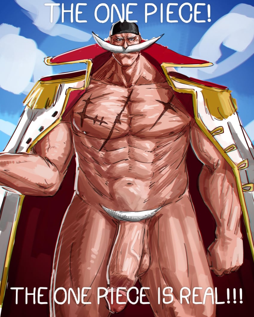 1boy abs aliasartwork big_muscles cock edward_newgate english_text huge_balls huge_cock large_pecs large_pectorals light-skinned_male light_skin lowres lowres_duplicate male male_focus male_only meme muscular muscular_male mustache nude nude_male one_piece pecs pectorals penis red_cape scar shounen_jump solo solo_focus the_one_piece_is_real whitebeard