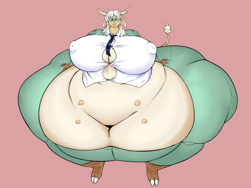 animal_humanoid anthro ass belly big_belly big_breasts big_butt bovid bovid_humanoid bovine bovine_humanoid breasts clothing dress_shirt erect_nipples female hi_res huge_breasts huge_butt humanoid hyper hyper_belly hyper_breasts hyper_butt mammal mammal_humanoid maylene_(stabstag) morbidly_obese morbidly_obese_anthro morbidly_obese_female multi_nipple navel nipple_outline nipples obese obese_anthro obese_female overweight overweight_anthro overweight_female puffy_nipples shirt solo topwear vulpgulps wardrobe_malfunction wide_hips