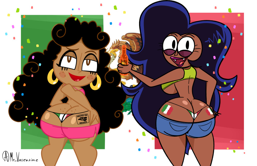 ass_cleavage back beer big_ass big_breasts butt_crack cartoon_network clothed clothing crossover el_tigre looking_at_viewer maria_rivera mexico micro_bikini milf mr_valentine00 nickelodeon ok_k.o.!_let's_be_heroes paramount_pictures shorts skirt smile thick_thighs topwear warner_bros warner_brothers wilhamena