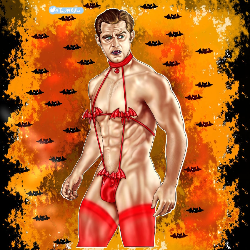 actor alexander_skarsgard bats bulge celebrity eric_northman fangs in_character lingerie male male_only muscles muscular muscular_male penis_outline tao94nsfw true_blood vampire womens_lingerie