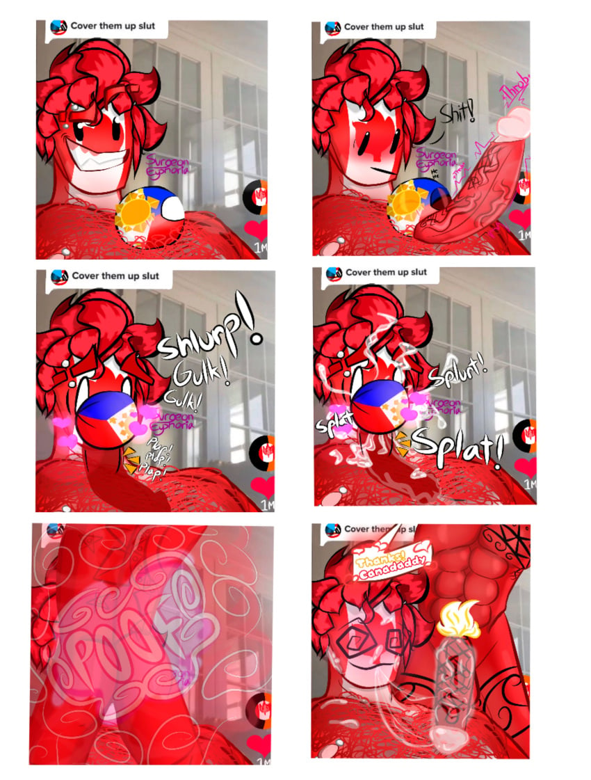 2boys abs canada_(countryhumans) countryballs countryhumans deep_penetration deepthroat duo duo_focus fellatio gay gay_sex male male_focus male_only muscular muscular_male penis philippines_(countryhumans) transformation