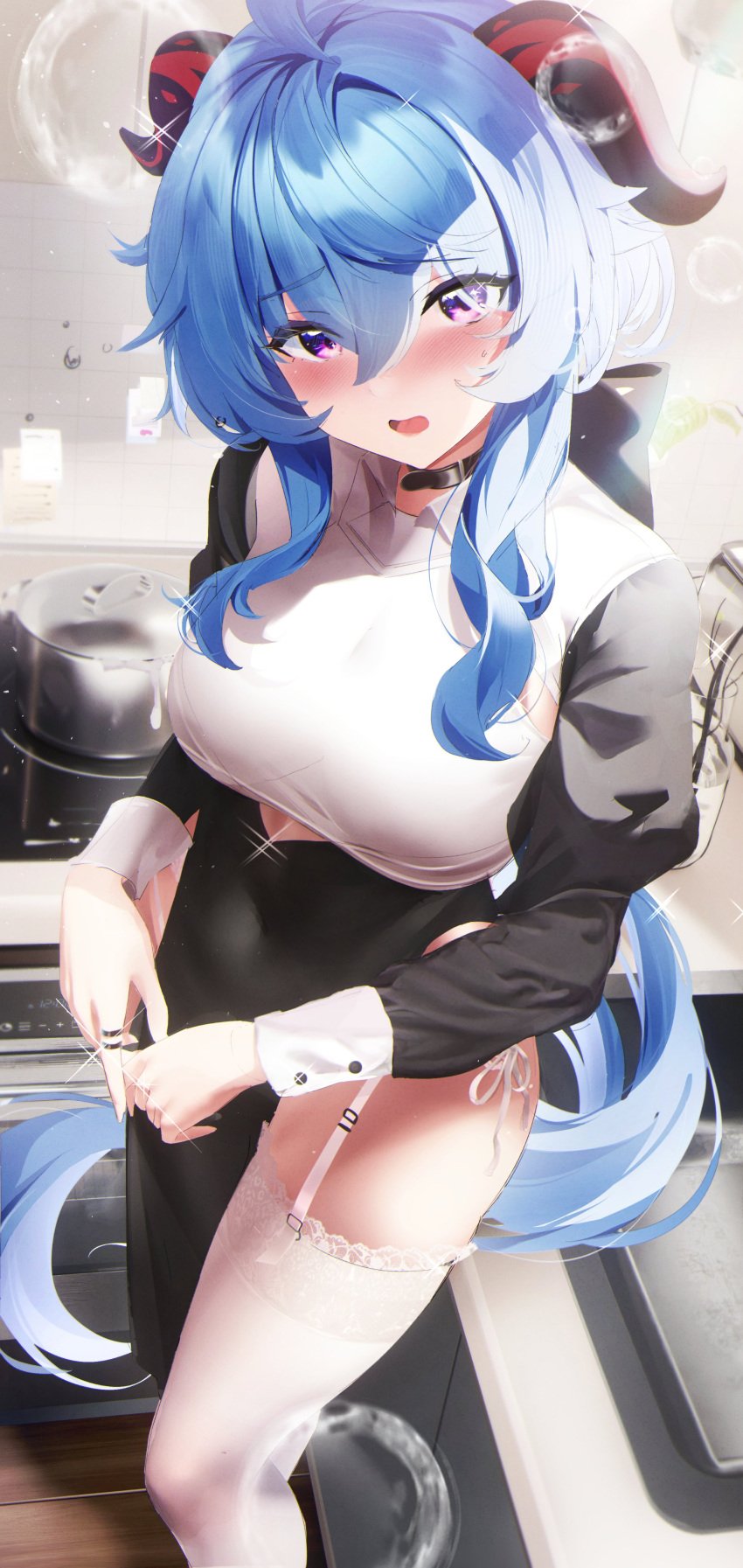 1girls blue_hair fantongjun ganyu_(genshin_impact) genshin_impact sioconsole1