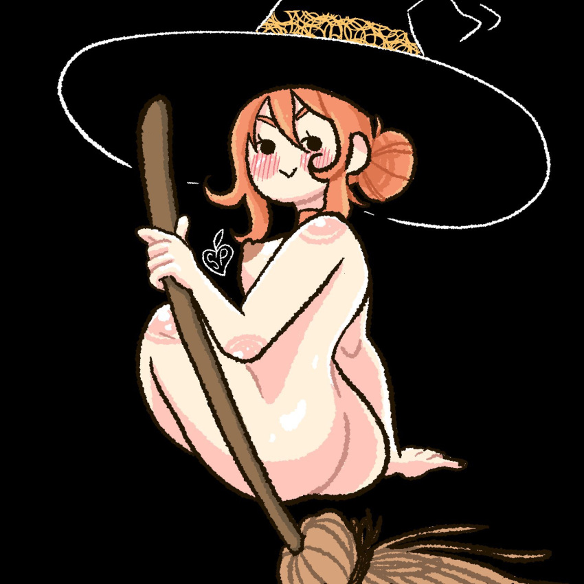 ass breasts female hat mob_face naked_hat nude peachy_(salaciouspeachy) salaciouspeachy witch_hat