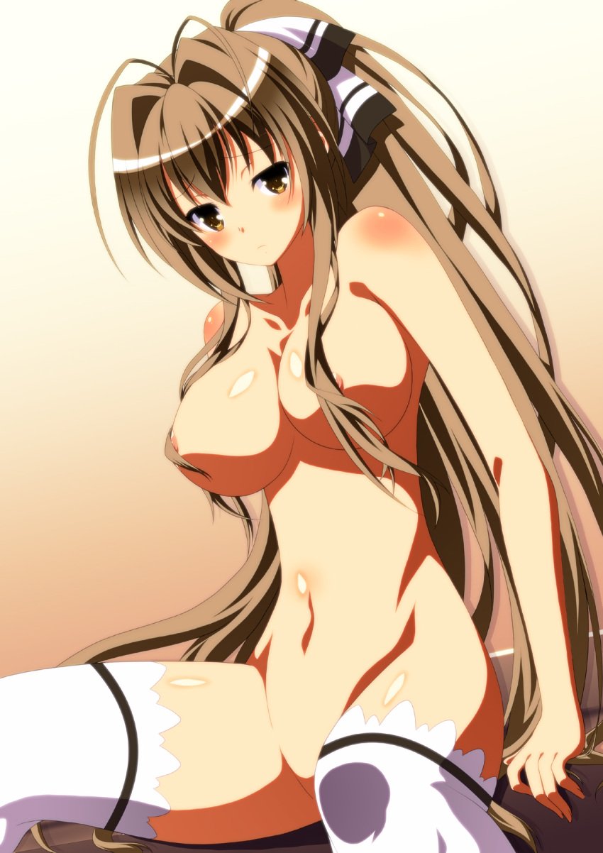 1girls amagi_brilliant_park big_breasts breasts convenient_censoring female_only ka2 nude poolside sento_isuzu solo