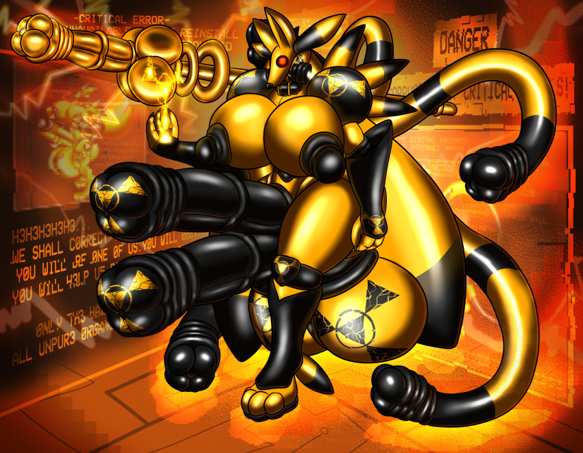 1futa animal_genitalia animal_penis anthro ball_stretcher balls bandai_namco big_balls big_penis black_penis breasts corruption danger digimon digimon_(species) digital_drawing_(artwork) digital_media_(artwork) drone equine_penis evilfoxyfull full_body_suit futanari gas_mask genitals gynomorph hazmat_creature hazmat_suit hexaphallia hi_res huge_balls huge_cock hyper hyper_balls hyper_genitalia hyper_penis intersex intersex_only mask multi_genitalia multi_penis penis penis_tentacles red_eyes rubber sakuyamon scepter solo tentacle tetraphallia transformation walking warning yellow_balls yellow_breasts yellow_suit