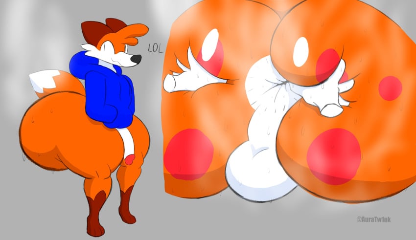 anthro anus auratw1nk balls big_ass bubble_butt fat femboy fox gigantic_ass huge_ass penis soups_(superiorfox) tagme