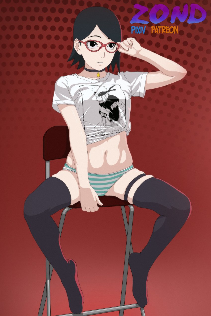 black_socks boruto:_naruto_next_generations naruto sarada_uchiha socks tagme thigh_socks thighhighs zond