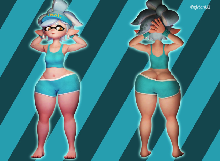 glitch02 marie_(splatoon) nintendo splatoon splatoon_(series) splatoon_2 thick_ass thick_thighs