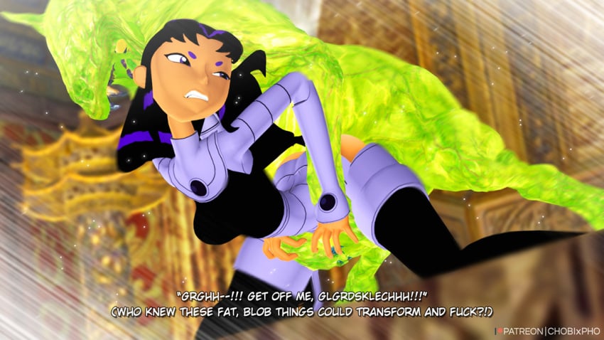 3d blackfire blackfire_(comics) chobixpho female monster monster_cock rape slug teen_titans teenage_girl teenager