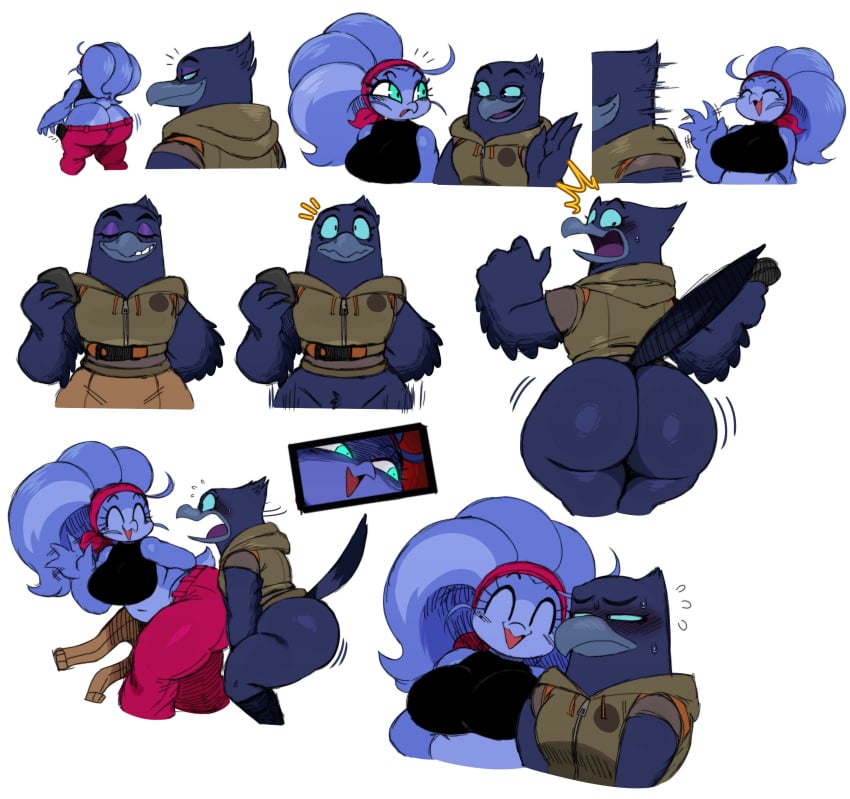 anthro anthro_female ass ass_focus big_ass bird bird_feet bird_girl bottomless clothed clothing crow doom_(the_bad_guys) female furry furry_female huge_ass pantless raven sssonic2 suprised tagme tango_(sssonic2) the_bad_guys the_bad_guys_2 thick_ass thick_thighs