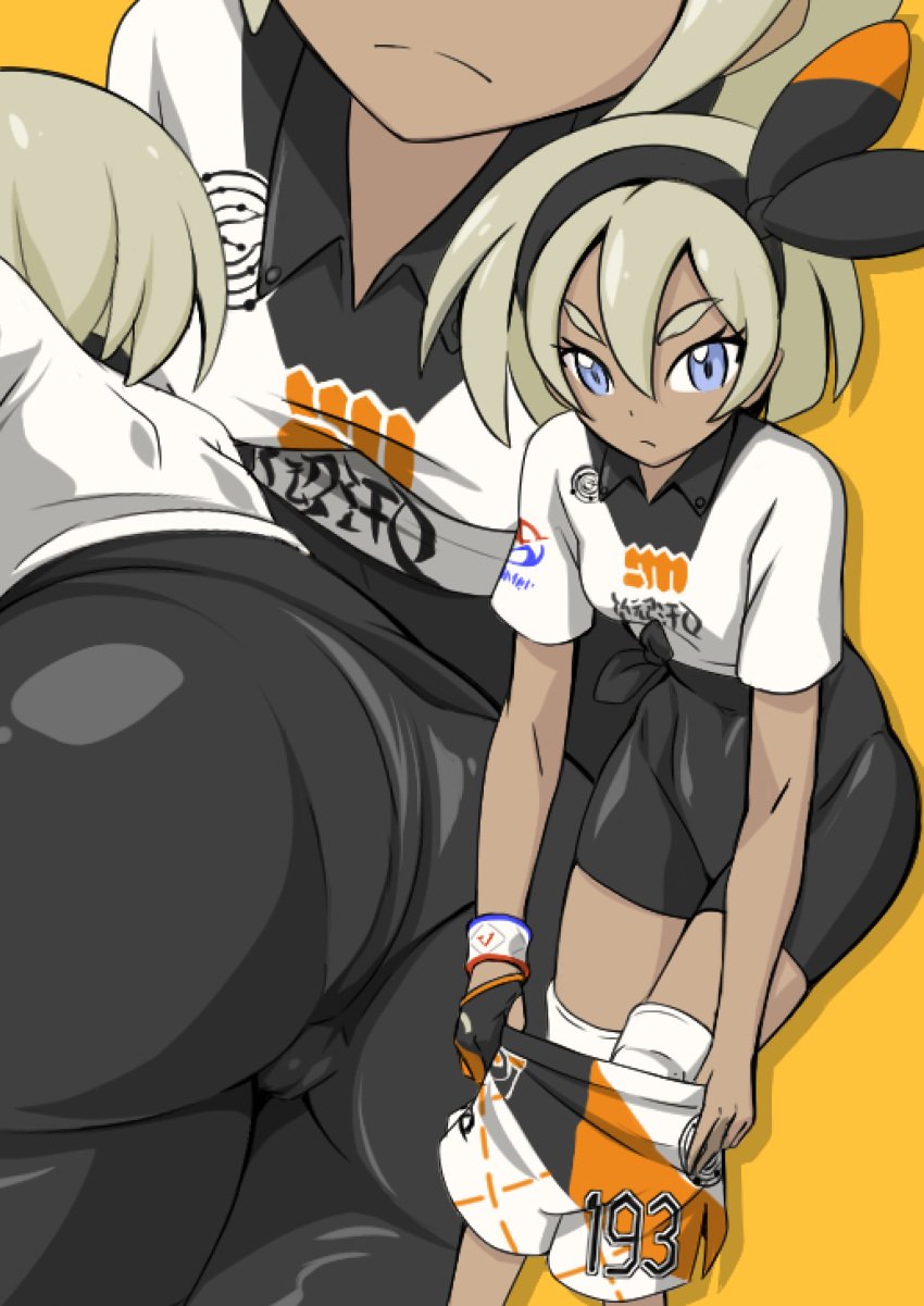 1girls ass bea_(pokemon) bodysuit cameltoe fit_female gym_leader nintendo pokemon pokemon_ss sportswear tamakko