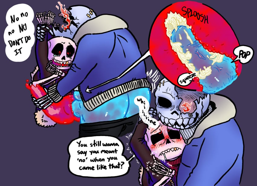 2boys 2d 2skeletons artist_request cum cum_in_ass cum_inside dialogue english_dialogue english_text gay lightsaber_dick male male_only penis rape sans sex tagme talking text underfell_sans undertale undertale_(series)