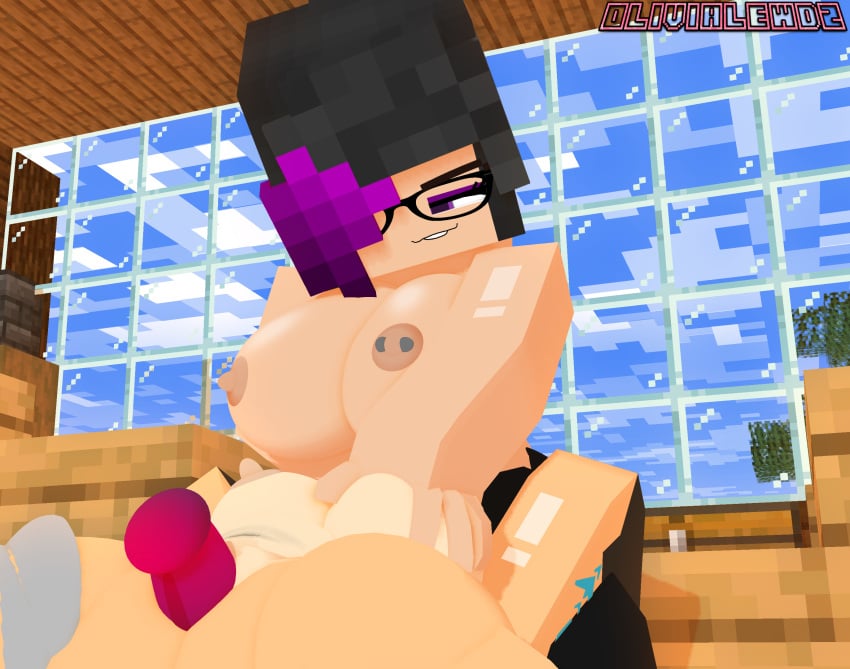 2girls 3d adult big_breasts bisexual commission dildo dildo_in_pussy erect_nipples female/female geodat64 glasses horny horny_female lesbian lesbian_sex mine-imator minecraft multicolored_hair nipple_piercing nipples olivia_(olivialewdz) olivialewdz outside purple_eyes pussy_licking sex_toy sitting_on_person smile stockings tagme tattoo vaginal_insertion yuri