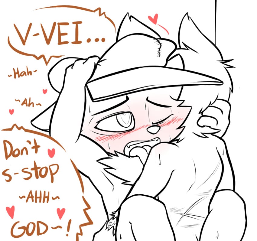 <3_pupils anthro anthro_on_anthro back_scar blush blush_lines bodily_fluids cheek_tuft clothing duo embrace encouragement faceless_character faceless_male facial_tuft hat hat_only head_grab headgear headgear_only headwear headwear_only heart holding_head intraspecies league_of_legends leg_wrap line_art looking_pleasured lying male male/male male_on_bottom male_on_top moan mostly_nude nude offscreen_sex on_back on_bottom on_top one_eye_closed open_mouth riot_games scar sex stuttering sweat teemo tongue tongue_out tuft veigar veigar-chan video_games yordle