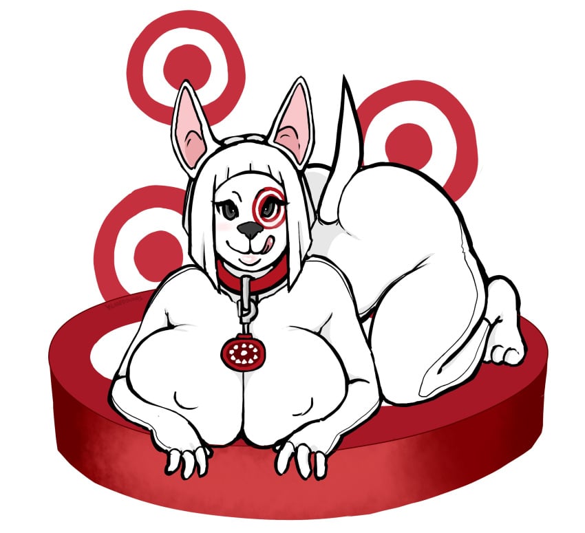 anthrofied big_breasts breasts bullseye_(target) canine female furry kloseddoors mascot tagme target_corporation